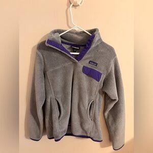 Patagonia Fleece Jacket in Gray and Purple